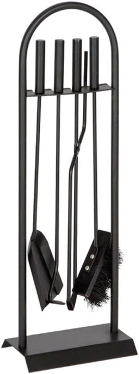 Haardset 4-delig zwart - 66 x 23 x 15 cm