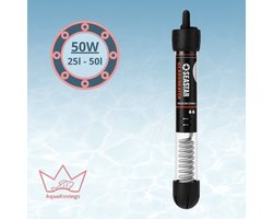 AquaKonings - Aquarium Verwarming 50W - Verwarmingselement - Heater - Warmte Element - 25-50L