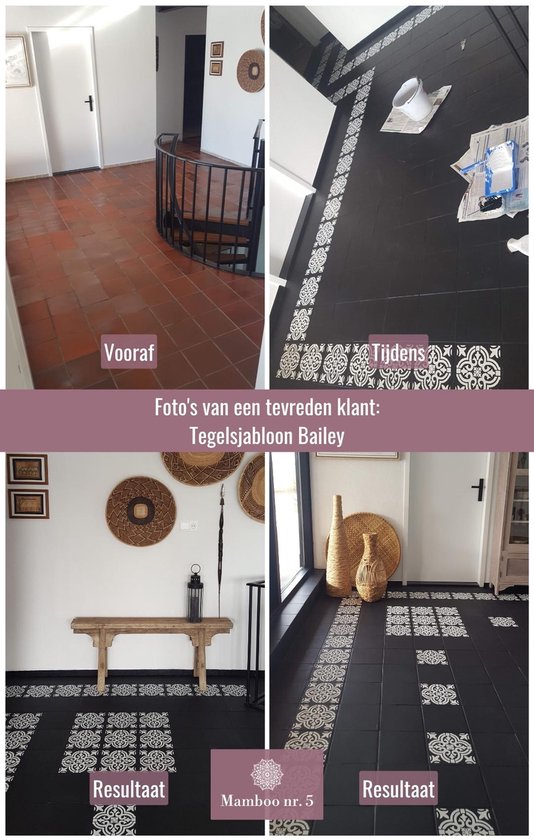 8 zelfklevende tegels 20x20cm Inaya / Marokkaanse tegels / groen - Vinyl Way
