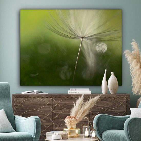 Peinture sur toile - Photo sur toile - Fleurs - Tournesol - Graines - Wit - Plantes - Décoration de chambre - 160x120 cm - Toile en toile