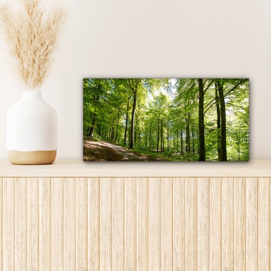 Peintures sur toile Forêt - Soleil - Arbre - 40x20 cm - Décoration murale