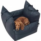 Goldcave Lit pour chien pour voiture - Version Luxe Extra doux - Siège auto pour chien - Panier de voiture - Lit pour chien - Aspect cuir Zwart