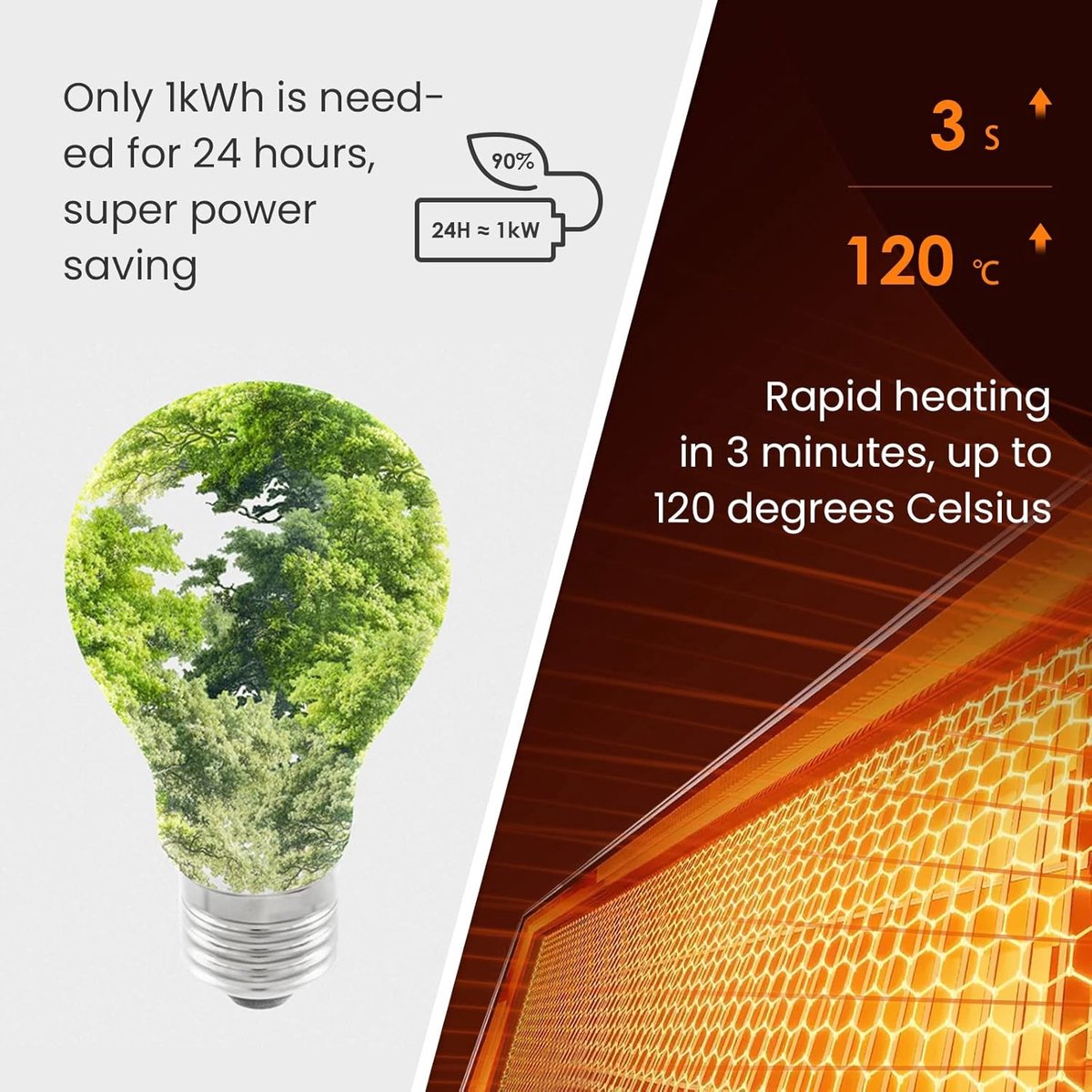 Infrarood Verwarming Paneel 1000W voor Plafondmontage met Afstandsbediening en Wifi – foto 2