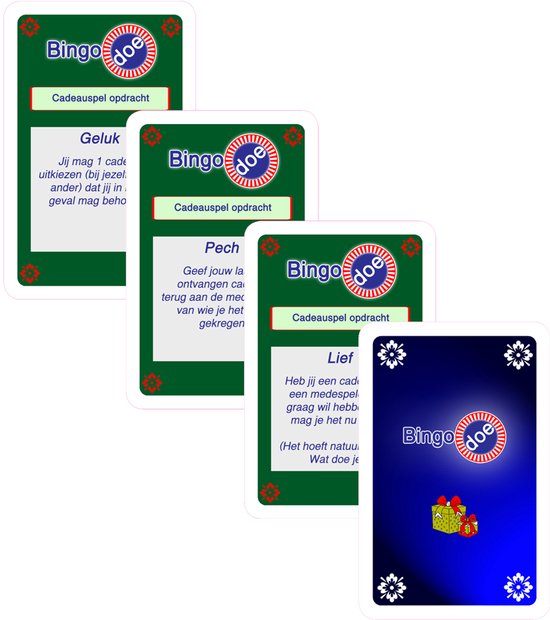 Bingo-doe cadeauspel - Bingo spelen met kaarten - Uniek nieuw bingospel met cadeau opdrachtenkaarten! (Editie Rood)