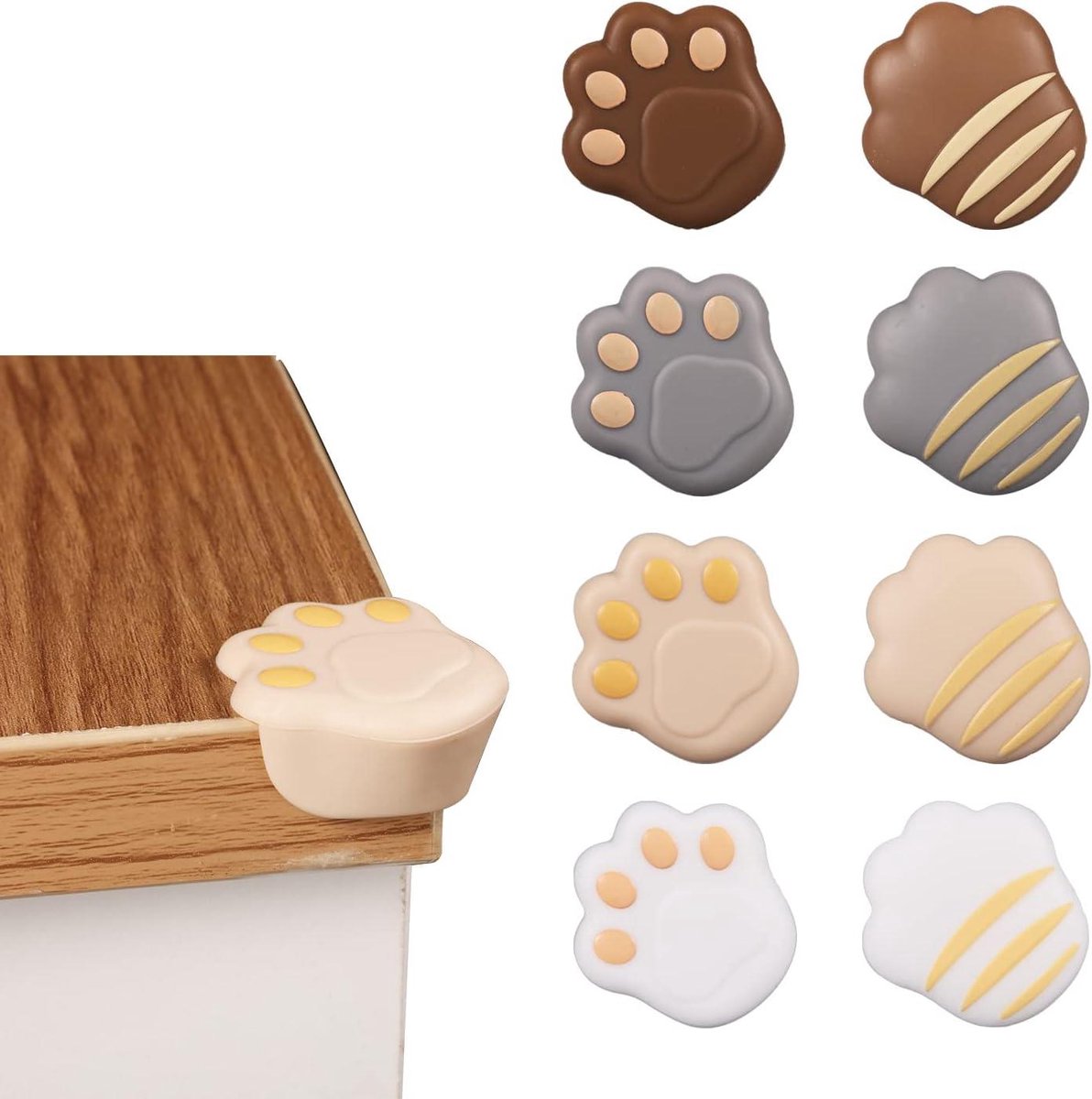 JHubers Goods - 8-delige set hoekbeschermers voor baby's - Schattige siliconen tafelhoekbeschermers - BPA-vrij - Bescherming voor open haard, tafel, trap en kast