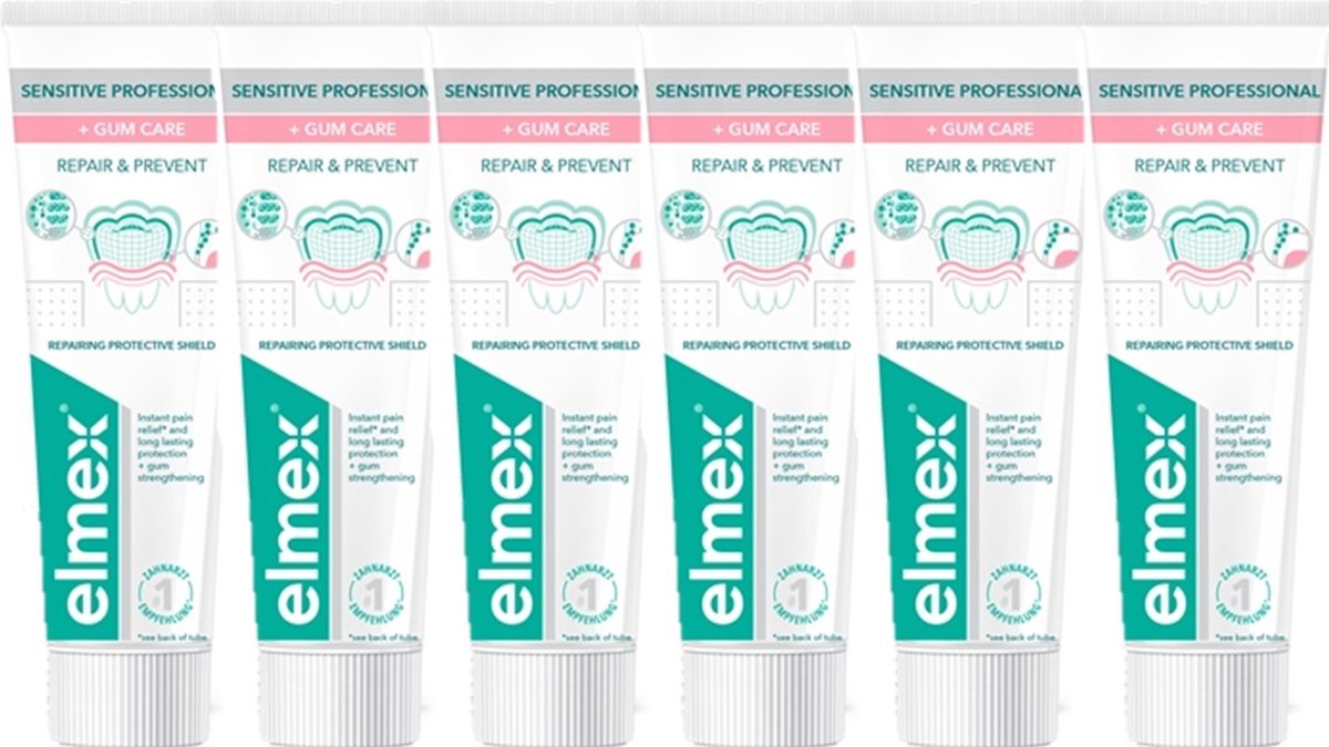 Elmex Tandpasta - Sensitive Professional - Repair & Prevent - 6 x 75 ml - Gum Care