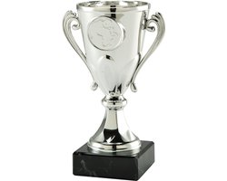 Zilver trofee beker - tweede prijs - H14 cm - Sportprijs