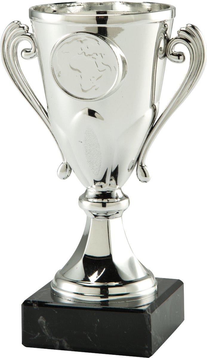 Zilver trofee beker - tweede prijs - H14 cm - Sportprijs