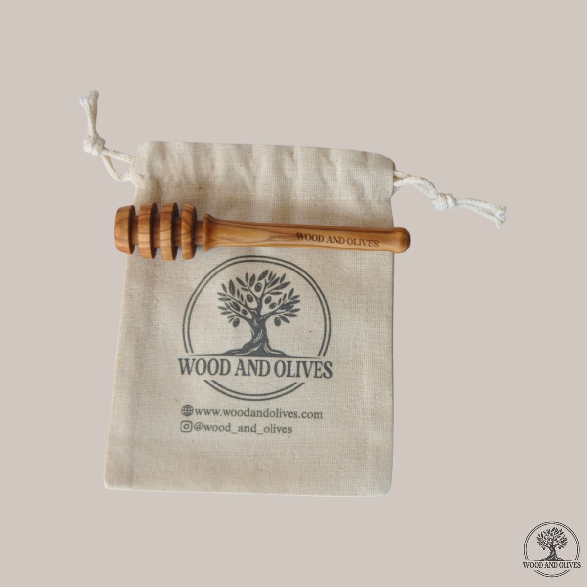 Wood and Olives - Olijfhouten Honinglepel - Handgemaakt - 12 cm