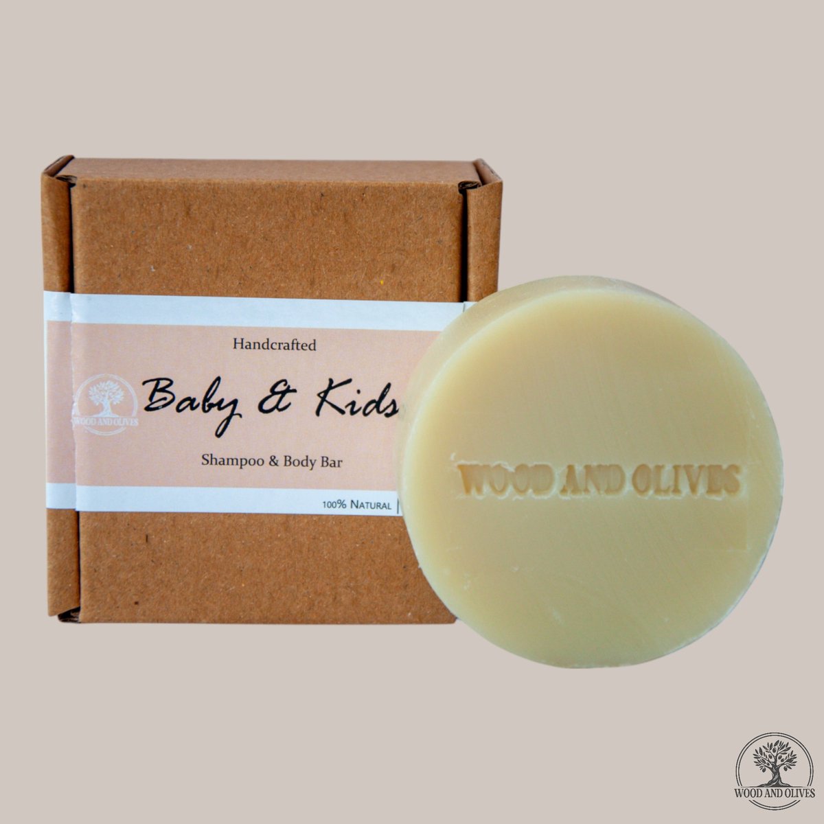Wood and Olives - Baby & Kids Shampoo & Body Zeepbar - 100 g