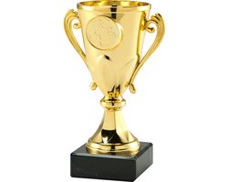 Gouden trofee beker - eerste prijs - H16 cm - Sportprijs
