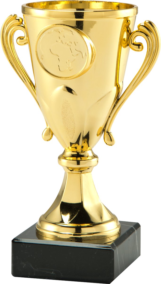 Gouden trofee beker - eerste prijs - H16 cm - Sportprijs