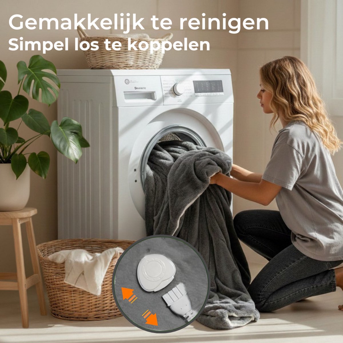 CoolHome HB25 Elektrische Warmtedeken - Elektrische deken met 9 warmtestanden - Flanel & Fleece - Afstandsbediening - Wasbaar - 130x180 cm - Donker Grijs thumbnail 5