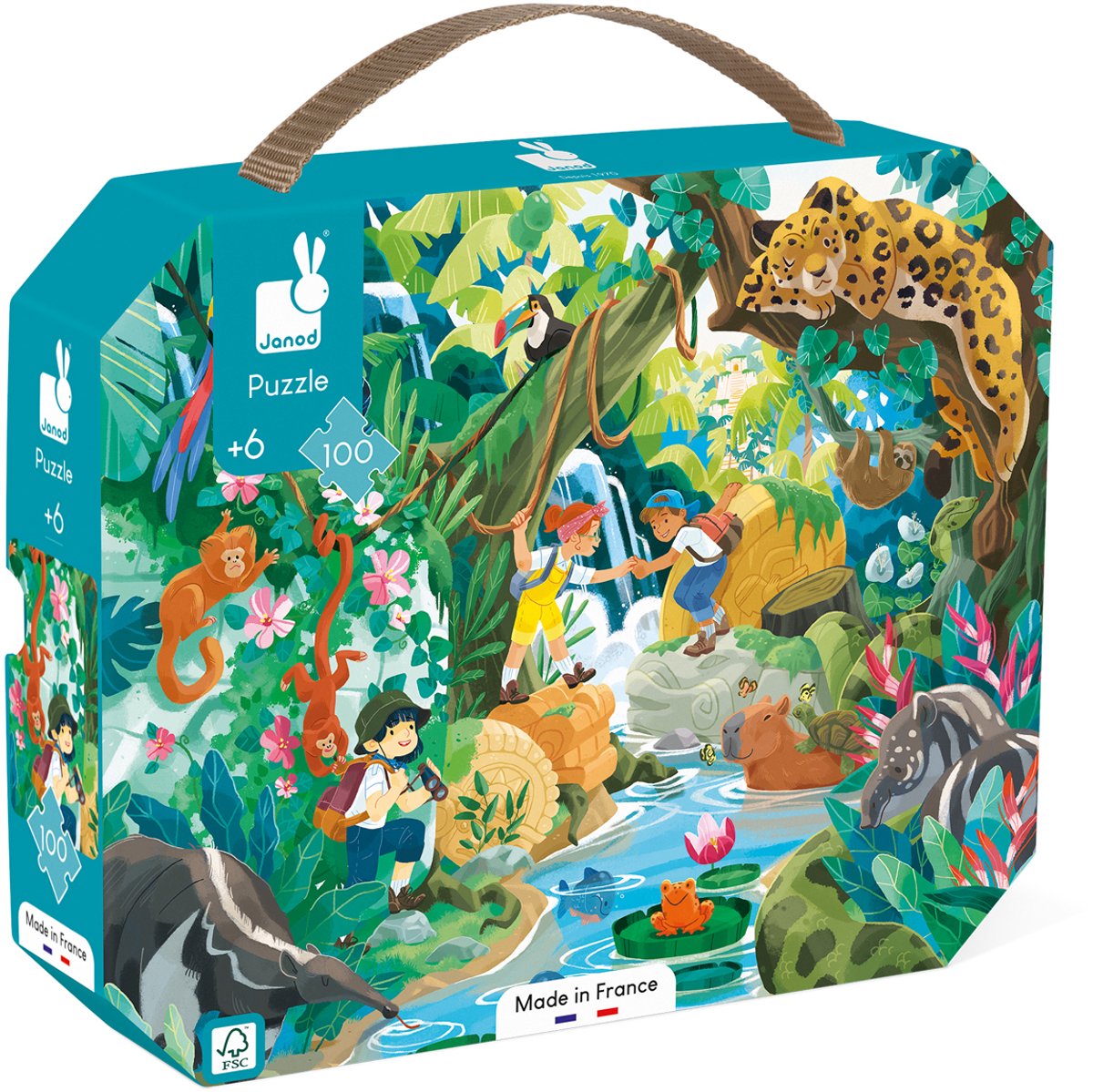 Janod koffer puzzel 100st - Inca