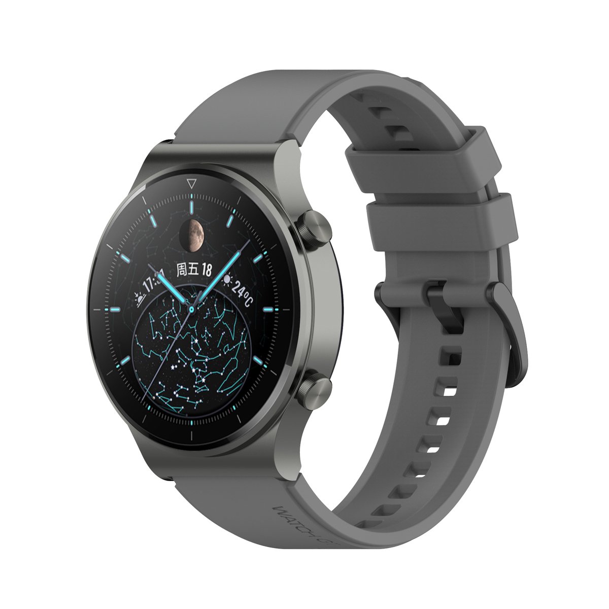22 mm siliconen armband Geschikt voor Huawei Watch GT 2 Pro sportarmband Huawei GT2 armband - stapmodel [rood met zwarte gesp]