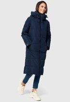 MARIKOO dames wintermantel (XS-6XL) - gewatteerd met vaste capuchon en 4 zakken - N065, Dark-Olive, S