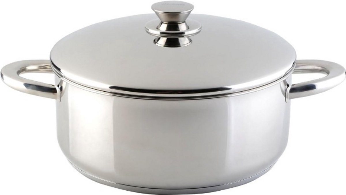 WNHB® Roestvrijstalen steelpan 20 cm - met deksel - inductie geschikt - geïntegreerde maatverdeling - 2,7 liter