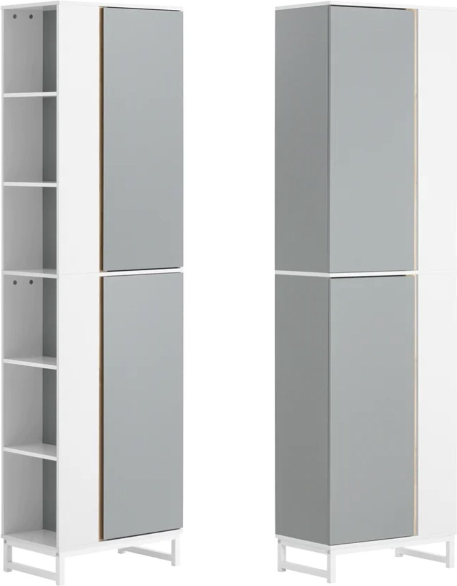 WNHB® Simpletrade Badkamerkast – Hoge Kolomkast – Wit – Praktische Opbergkast voor Badkamer en Toilet