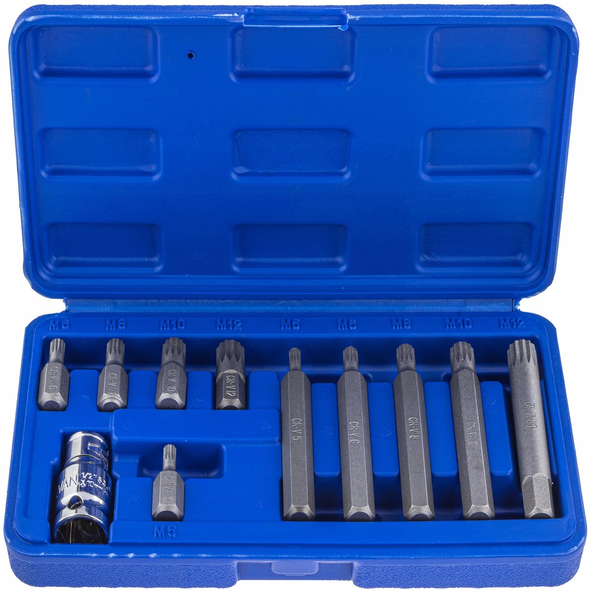 Vorfal Spline Bit Set M5-M12 3/8" & 1/2" - 11 Delen