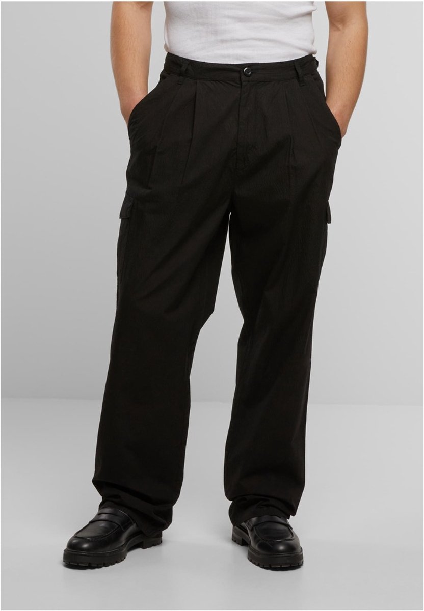 Urban Classics Wide Pleated Cargobroek Taille 28 inch Zwart