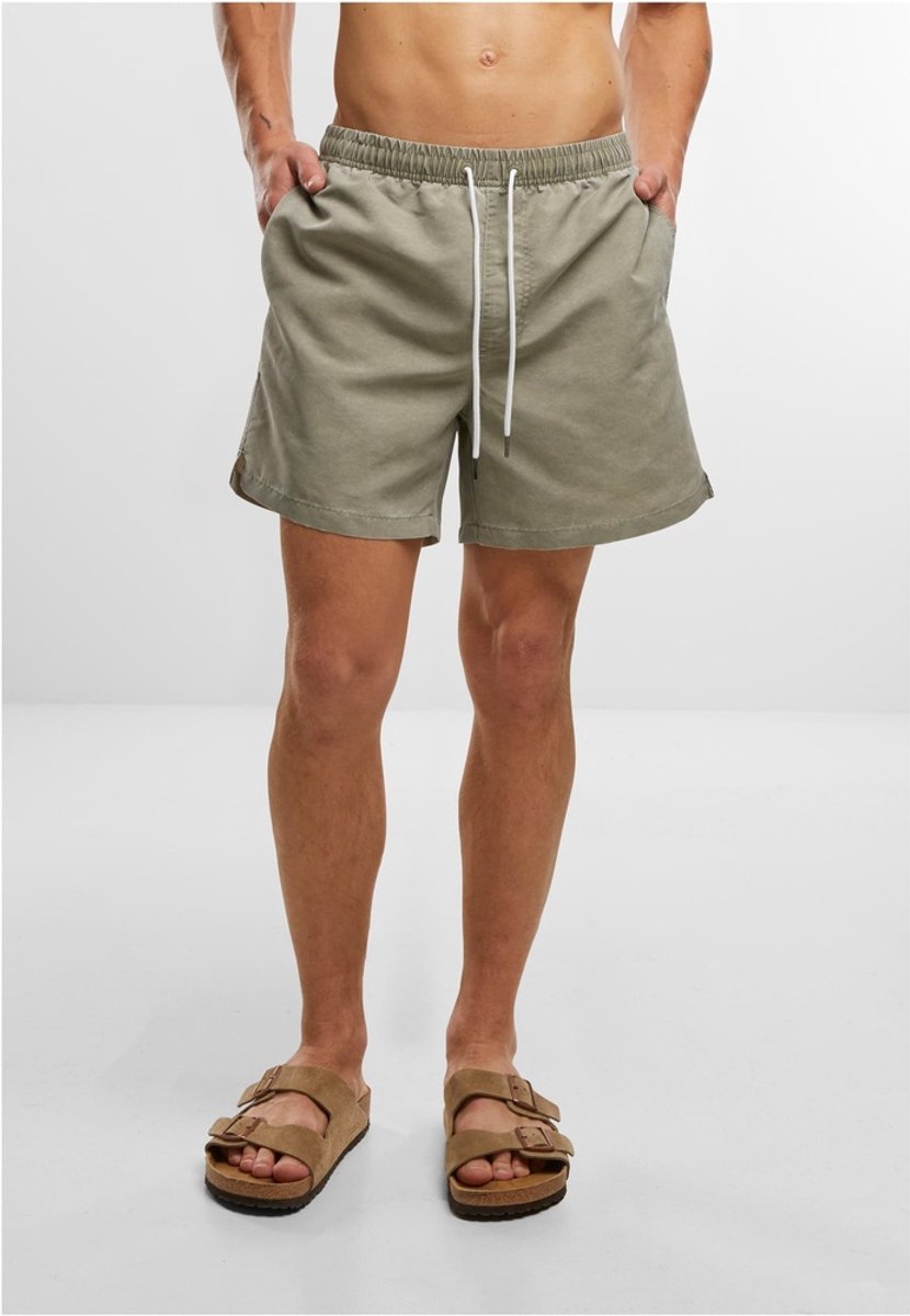 Urban Classics Washed Zwemshorts 4XL Olijfgroen