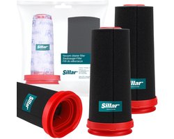 Sillar set 2 stofzuigerfilters, wasbaar, herbruikbaar, geschikt voor Bosch Flexxo Series 4, vervangende filters, schuimfilter, hoofdfilter, vervanging 12026520 / 12027764