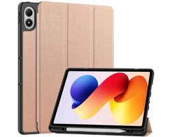 Coverup Tablethoes geschikt voor Xiaomi Redmi Pad 2 Pro Hoesje - Tri-Fold Book Case met Wake/Sleep en Stylus-houder - Rose Gold