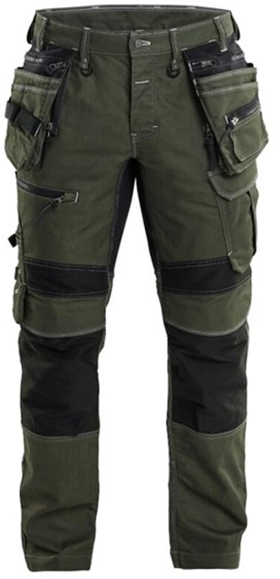 Blåkläder X1900 werkbroek denim stretch herfstgroen/zwart maat 50