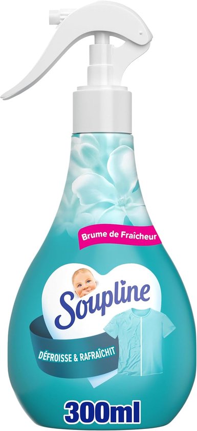 SOUPLINE Anti-Wrinkle Mist Spray – 300 ml | Kreukvrije & Frisruikende Kleding – White Flowers