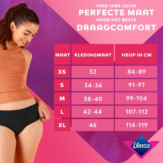 Libresse Sous-vêtements Menstruels Lavables - coton bio noir - Medium