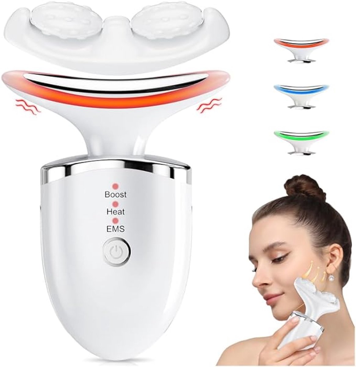 Gezichtsapparaat voor huidverjonging, gezichtsmassageapparaat tegen rimpels, schoonheidsapparaat met 3 modi, 45 ℃ V Face Beauty meter, gezichtsapparaat voor gezichtssculpting en huidverzorging, thuis