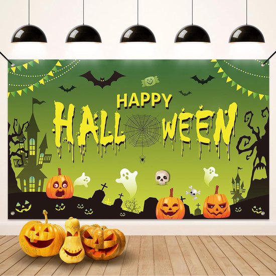 halloween-decoratie-groen-halloween-banner-achtergrond-decoratie
