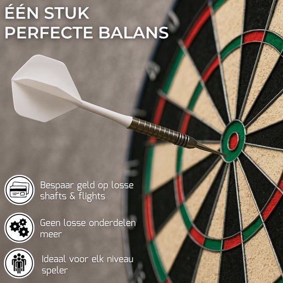 Dart Flight & Shaft Set in-1 - Hoge Kwaliteit Heel Sterk - 6 stuks - In één stuk - Universeel schroefdraad - Geschikt voor soft- & steel-tip darts - Dart flight en shafts in een van Dart — afbeelding 3