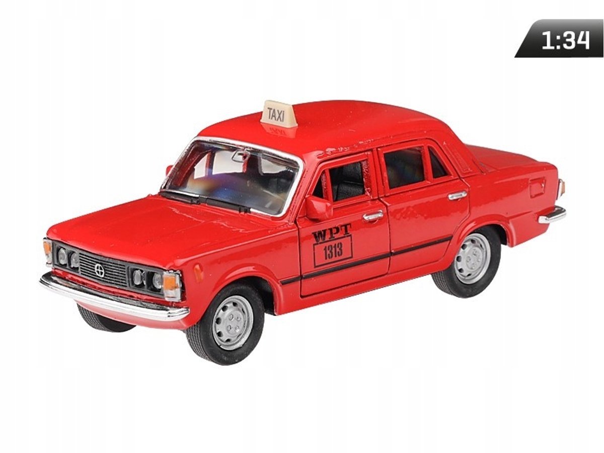 Model Fiat 125p WPT 1313 Schaal 1:34 - Metaal en kunststof - Rood