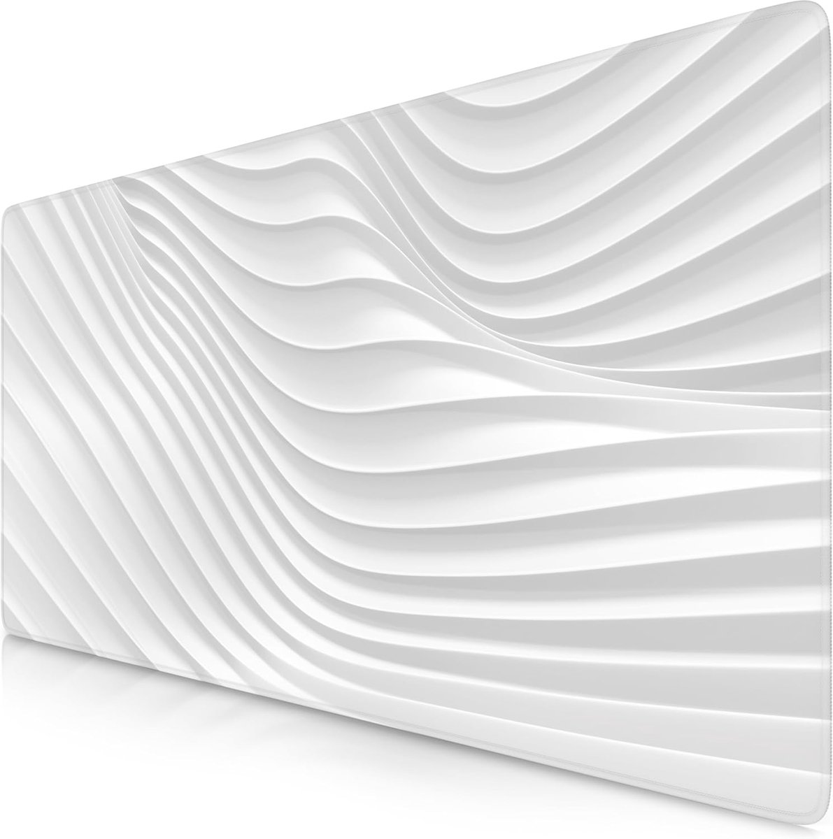 XXL Gaming muismat, 900 x 400mm, XXL muismat, groot formaat, verbetert precisie en snelheid, White Wave