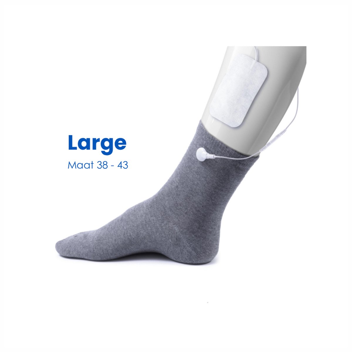 TensCare - iSock Large | TENS/EMS Sokken voor Voet- & Enkelpijn | Neuropathie & slechte doorbloeding therapie | Artritis | draagbare voetelektrode | tens sok | elektrode sok