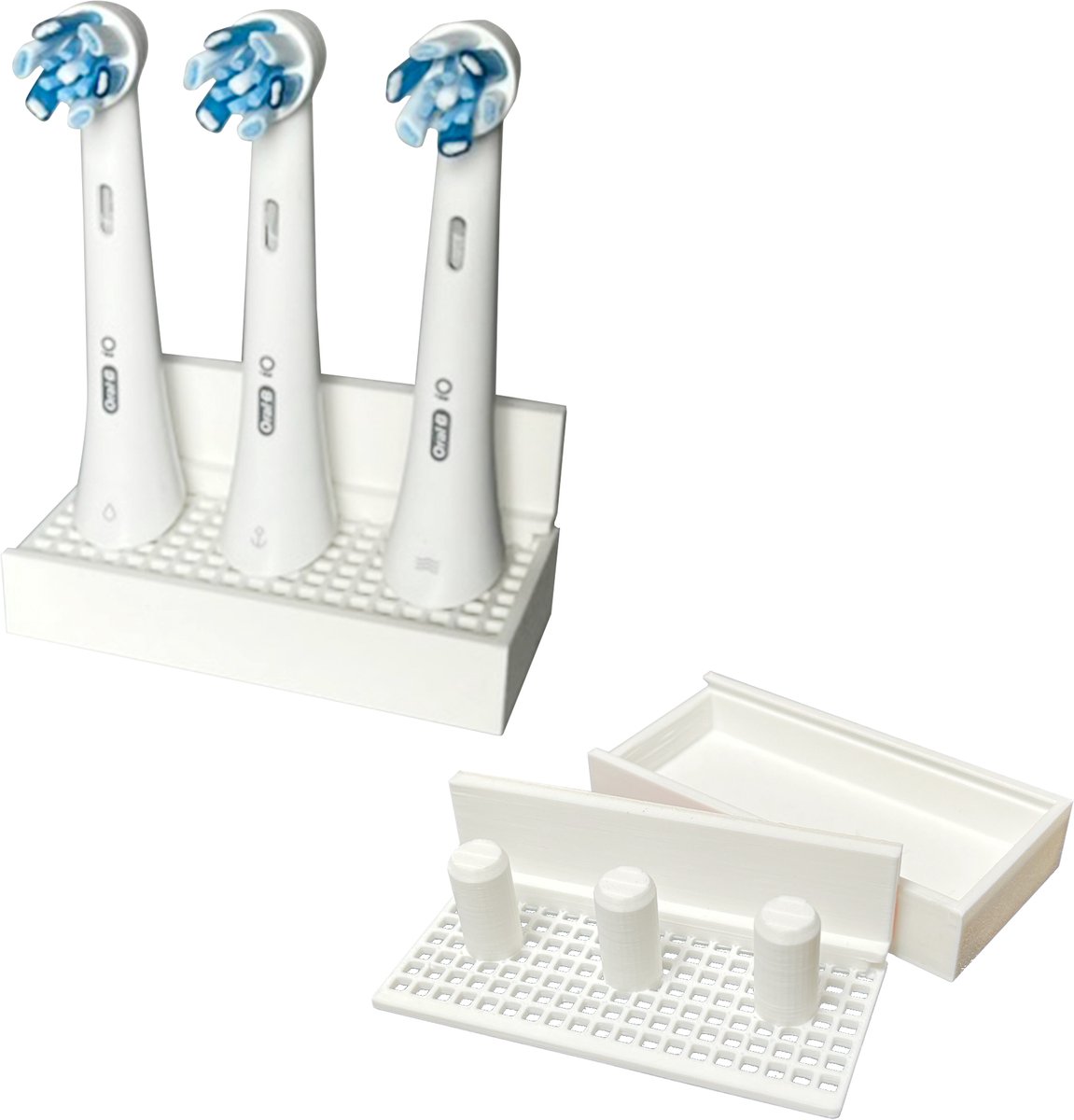 Oral-B iO Opzetborstelhouder - Wit - 3 Houders - Tandenborstelhouder - Tandenborstelhouders - Electrische Tandenborstelhouder - Inclusief Bevestiging