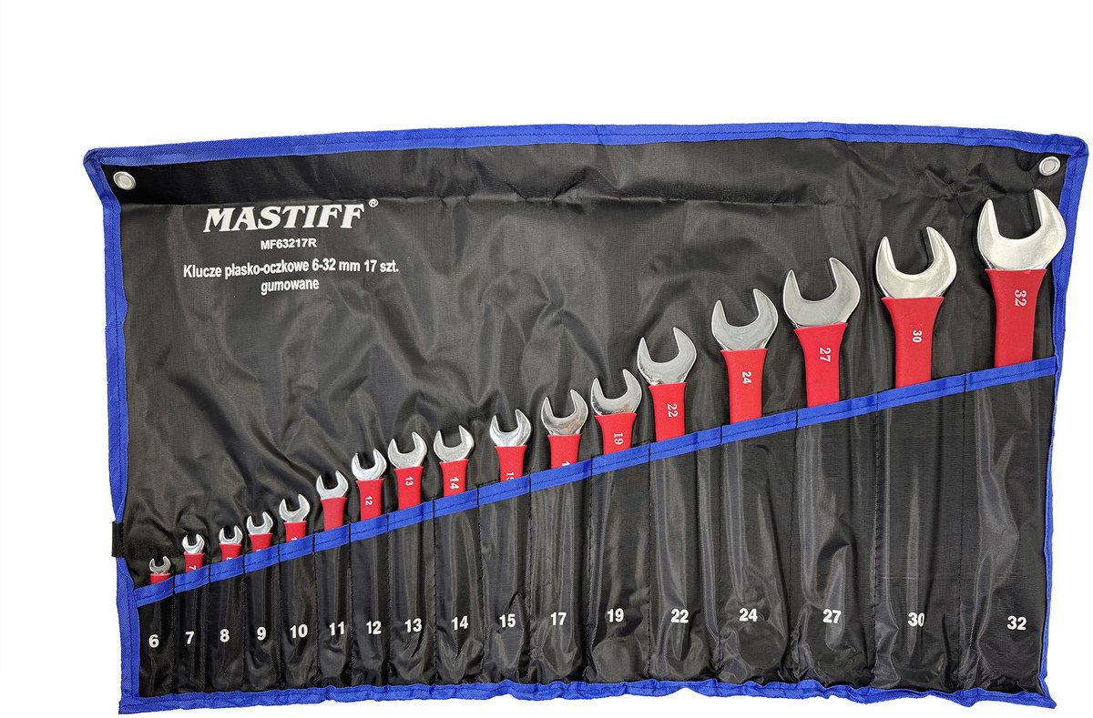MASTIFF 17-delige ringsleutelset 6-32 mm met koffer