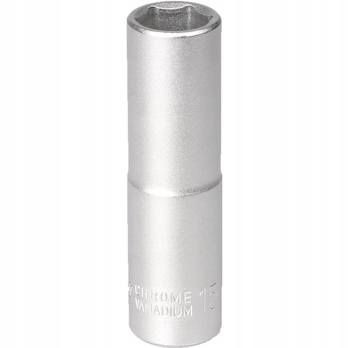 MJW 1/2" 15 mm lange zeskantdop, chroom-vanadiumstaal