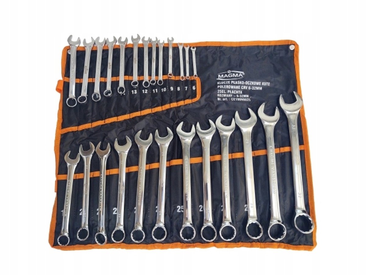 25-delige Ring- en Steeksleutelset 6-32mm CRV Staal Gepolijst