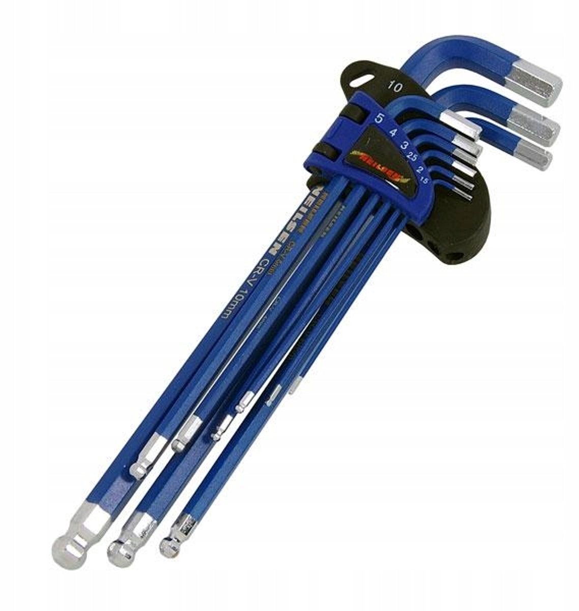 9-delige inbussleutelset CrV met kegelbeker (1,5-10mm)