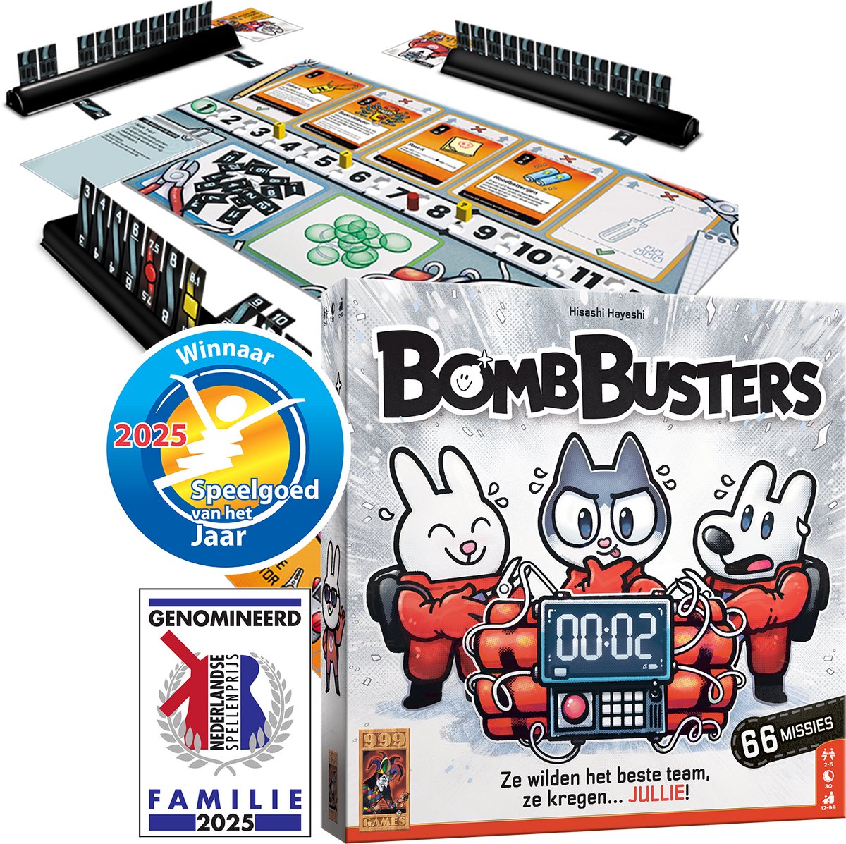 999 Games - Bomb Busters - Coöperatief Bordspel - Winnaar Spiel des Jahres 2025/Speelgoed van het jaar 2025 en de Gouden Ludo!- Werk samen en maak de bom onschadelijk - Tik tak, tik tak... — afbeelding 9