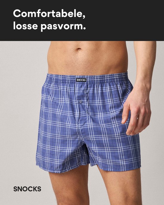 SNOCKS Heren Boxershorts 3-Pack, Losse Fit, Zacht Biologisch Katoen, Comfortbund, Duurzaam