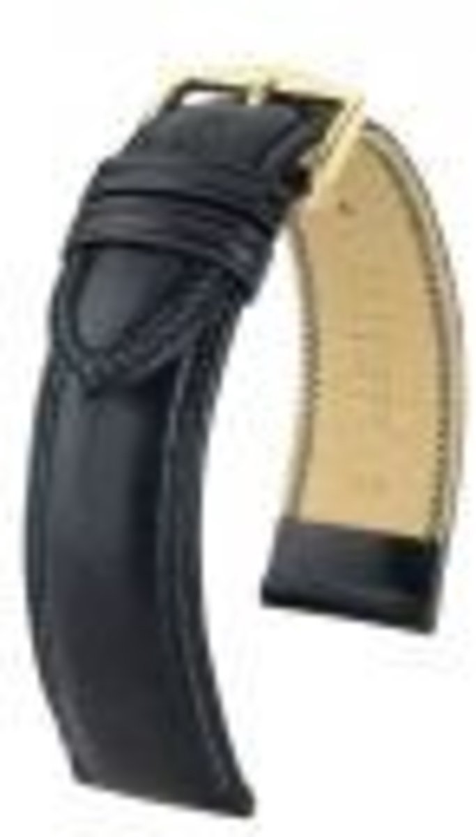 Hirsh Horlogeband - Ascot Zwart - Leer - 20mm