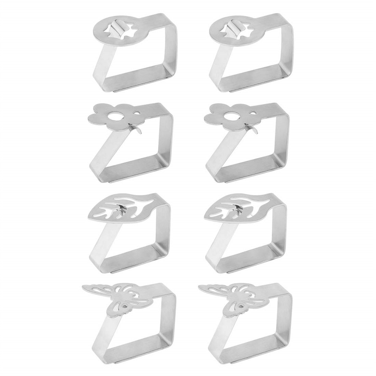 Ynkkvre-Tafelkleedklemmen – Set van 8 Decoratieve RVS Klemmen – Tafelkleedhouders voor Thuis, Picknick, BBQ, Bruiloft, Feest en DIY – Universele Maat