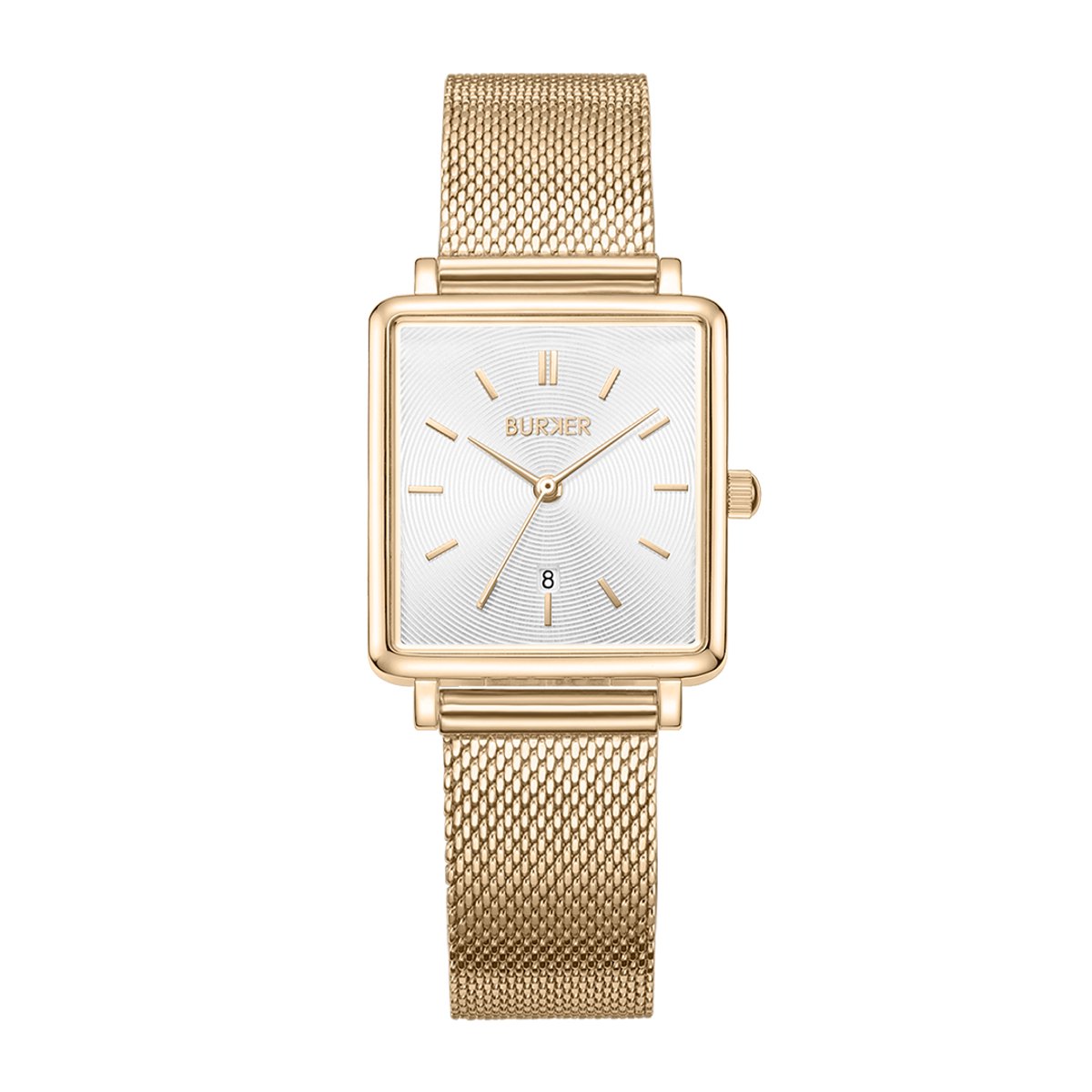 BURKER Daisy Horloge Dames - Vierkant - Goud - Milanese Band - 28mm