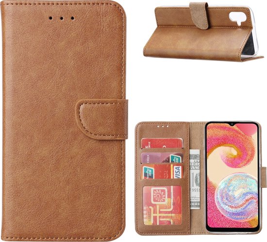 Bookcase Geschikt voor: Samsung Galaxy A07 - Lichtbruin - portemonnee hoesje - ZT Accessoires