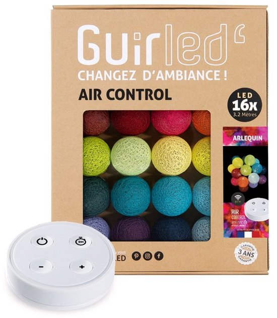 Garland lumineuse LED Harlequin avec télécommande et 16 Ball de Cotton USB - Lanternes - Guirlande lumineuse avec télécommande