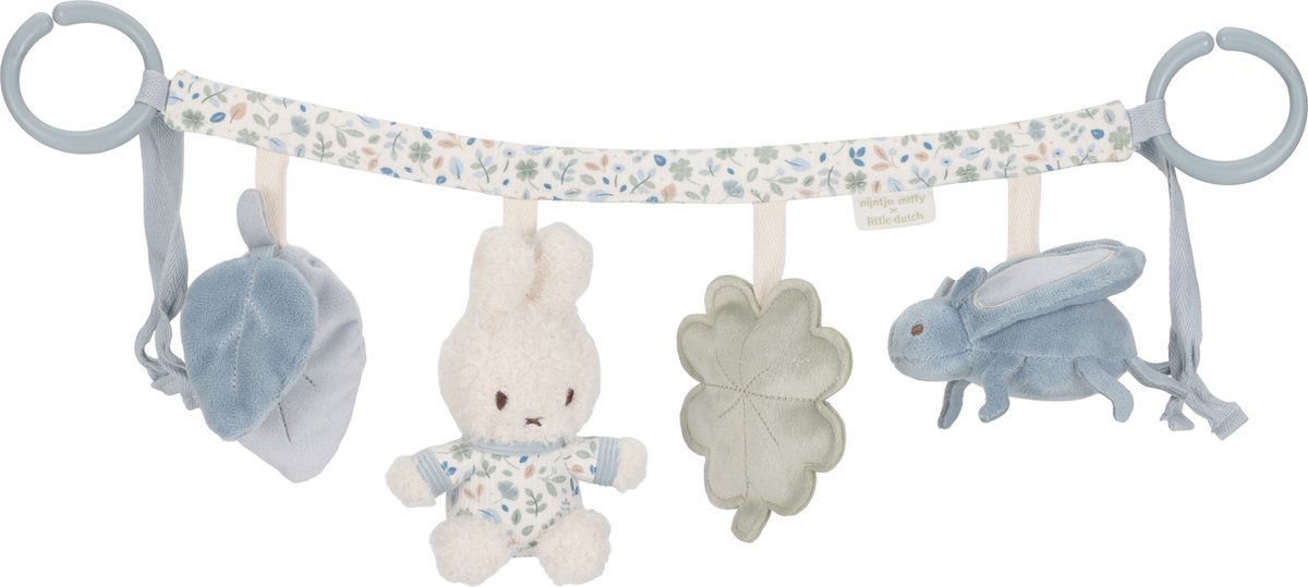 Little Dutch x Nijntje Wagenspanner – Blauw & Groen – Activiteitenspiraal voor Kinderwagen, Buggy & Autostoel – Zacht babyspeelgoed met rammelaar en knisper – Stimuleert motoriek en zintuigen – Baby cadeau – Vanaf 0 maanden – Miffy