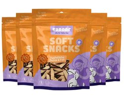 5x Braaaf Hondensnack Twisted Bites Kip - Vis 85 gr